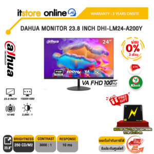 [ผ่อน 0% 3 เดือน]DAHUA MONITOR 23.8 INCH DHI-LM24-A200Y(VA FHD/100Hz)/ประกัน 3 Years OnsiteBY ITSTORE-ONLINE