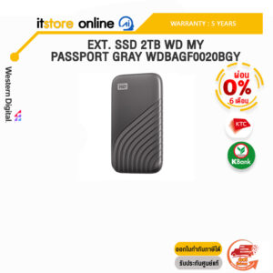 [ผ่อน 0% 6 ด.]EXT. SSD 2TB WD MY PASSPORT GRAY WDBAGF0020BGY/ประกัน 5 Years/BY ITSTORE ONLINE