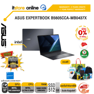 [ผ่อน 0% 10 เดือน]ASUS EXPERTBOOK B5605CCA-MB0437X /Ultra 5 225H/ประกัน 3 Years Onsite + 1 Year Perfect Warranty/BY ITSTORE-ONLINE