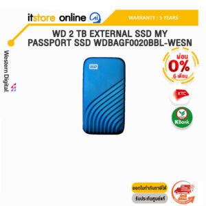 [ผ่อน 0% 6 ด.]WD 2 TB External SSD MY PASSPORT SSD WDBAGF0020BBL-WESN/ประกัน 5 Years/BY ITSTORE ONLINE