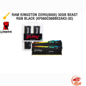 RAM KINGSTON DDR5(6000) 32GB BEAST RGB BLACK (KF560C36BBE2AK2-32) /ประกัน Lifetime/BY ITSTORE-ONLINE