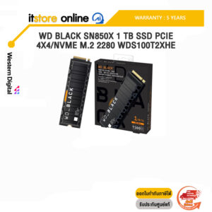 WD BLACK SN850X 1 TB SSD PCIE 4X4/NVME M.2 2280 WDS100T2XHE/ประกัน 5 YEARS/BY ITSTORE-ONLINE