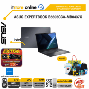ASUS EXPERTBOOK B5605CCA-MB0437X /Ultra 5 225H/ประกัน 3 Years Onsite + 1 Year Perfect Warranty/BY ITSTORE-ONLINE