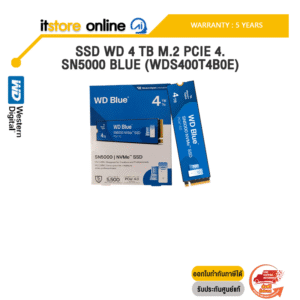 SSD WD 4 TB M.2 PCIE 4.0 SN5000 BLUE (WDS400T4B0E) /ประกัน 5 Years/BY ITSTORE-ONLINE