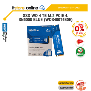 [ผ่อน 0% 10 เดือน]SSD WD 4 TB M.2 PCIE 4.0 SN5000 BLUE (WDS400T4B0E) /ประกัน 5 Years/BY ITSTORE-ONLINE