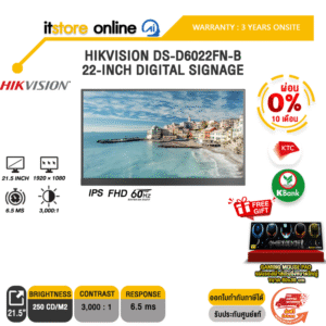 [ผ่อน 0% 10 เดือน]HIKVISION DS-D6022FN-B 22-INCH DIGITAL SIGNAGE (IPS FHD 60Hz)/ประกัน 3 Years Onsite/BY ITSTORE-ONLINE