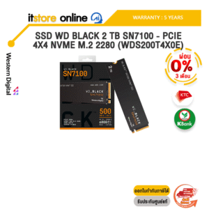 [ผ่อน 0% 6 เดือน]SSD WD BLACK 2 TB SN7100 - PCIE 4X4 NVME M.2 2280 (WDS200T4X0E) /ประกัน 5 Years/BY ITSTORE-ONLINE