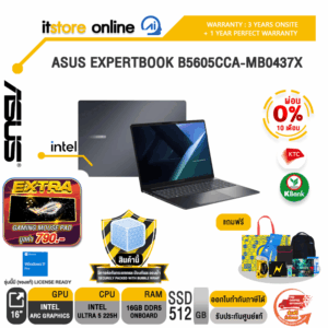 [ผ่อน 0% 10 เดือน]ASUS EXPERTBOOK B5605CCA-MB0437X /Ultra 5 225H/ประกัน 3 Years Onsite + 1 Year Perfect Warranty/BY ITSTORE-ONLINE