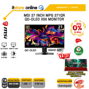 [ผ่อน 0% 10 เดือน]MSI 27 INCH MPG 271QR QD-OLED X50 MONITOR (QD-OLED WQHD 500Hz)/ประกัน 3 Years/BY ITSTORE-ONLINE