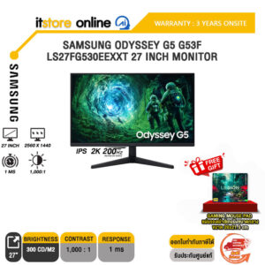 SAMSUNG ODYSSEY G5 G53F LS27FG530EEXXT 27 INCH MONITOR (IPS 2K 200Hz)/ประกัน 3 Years Onsite/BY ITSTORE-ONLINE