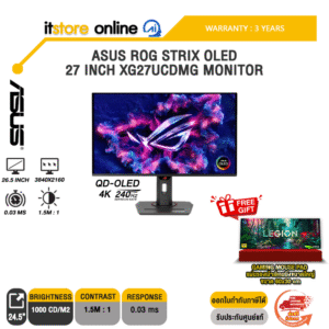 ASUS ROG STRIX OLED 27 INCH XG27UCDMG MONITOR (QD-OLED 4K 240Hz)/ประกัน 3 Years/BY ITSTORE-ONLINE