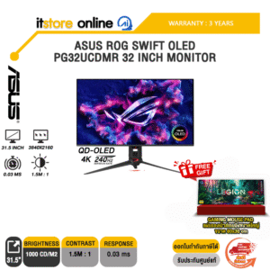 ASUS ROG SWIFT OLED PG32UCDMR 32 INCH MONITOR (QD-OLED 4K 240Hz)/ประกัน 3 Years/BY ITSTORE-ONLINE