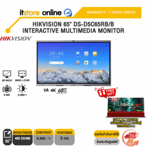 HIKVISION 65" DS-D5C65RB/B INTERACTIVE MULTIMEDIA MONITOR (VA 4K 60Hz)/ประกัน 3 Years Onsite/BY ITSTORE-ONLINE