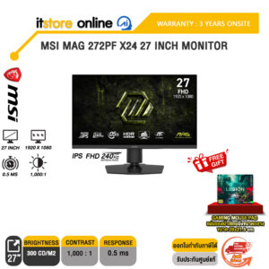 MSI MAG 272PF X24 27 INCH MONITOR (IPS FHD 240Hz)/ประกัน 3 Years/BY ITSTORE-ONLINE
