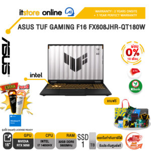 [ผ่อน 0% 10 เดือน]ASUS TUF GAMING F16 FX608JHR-QT180W /Core i7 14650HX/ประกัน 2 Years Onsite + 1 Year Perfect warranty/BY ITSTORE-ONLINE