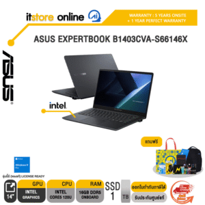 ASUS EXPERTBOOK B1403CVA-S66146X /Core 5 120U/ประกัน 5 Years Onsite + 1 Year Perfect Warranty/BY ITSTORE-ONLINE