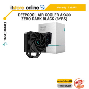 DEEPCOOL AIR COOLER AK400 ZERO DARK BLACK R-AK400-BKNNMN-G-2 (3YRS) /ประกัน 3 Years/BY ITSTORE-ONLINE