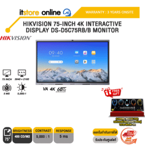 [ผ่อน 0% 10 เดือน]HIKVISION 75-INCH 4K INTERACTIVE DISPLAY DS-D5C75RB/B MONITOR (VA 4K 60Hz)/ประกัน 3 Years Onsite/BY ITSTORE-ONLINE