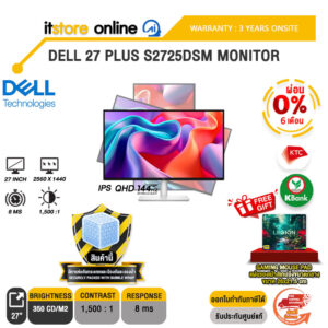 [ผ่อน 0% 3 เดือน]DELL 27 PLUS S2725DSM MONITOR (IPS QHD/144Hz) / ประกัน 3 Years Onsite/BY ITSTORE ONLINE
