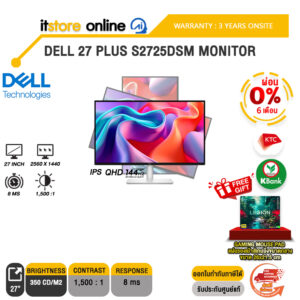 [ผ่อน 0% 3 เดือน]DELL 27 PLUS S2725DSM MONITOR (IPS QHD/144Hz) / ประกัน 3 Years Onsite/BY ITSTORE ONLINE
