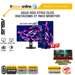 ASUS ROG STRIX OLED XG27ACDMS 27 INCH MONITOR (QD-OLED QHD 280Hz)/ประกัน 3 Years Onsite/BY ITSTORE-ONLINE