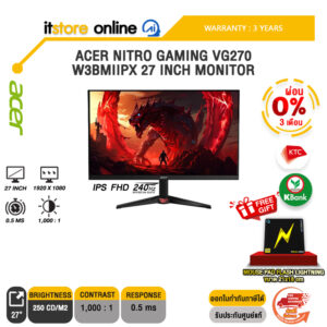 [ผ่อน 0% 3 เดือน]ACER NITRO GAMING VG270 W3BMIIPX 27 INCH MONITOR (IPS FHD 240Hz)/ประกัน 3 Years/BY ITSTORE-ONLINE