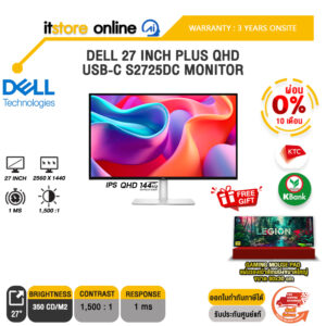 [ผ่อน 0% 10 เดือน]DELL 27 INCH PLUS QHD USB-C S2725DC MONITOR (IPS QHD 144Hz)/ประกัน 3 Years Onsite/BY ITSTORE-ONLINE