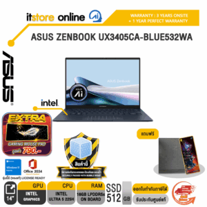 ASUS ZENBOOK UX3405CA-BLUE532WA /Ultra 5 225H/ประกัน 3 Years Onsite + 1 Year Perfect warranty/BY ITSTORE-ONLINE