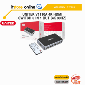 UNITEK V1110A 4K HDMI SWITCH 5 IN 1 OUT [4K 30HZ] /ประกัน 2 Years