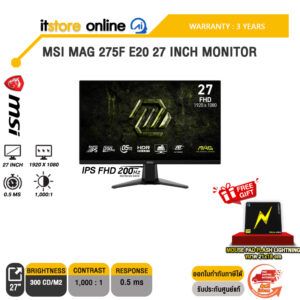 MSI MAG 275F E20 27 INCH MONITOR (IPS FHD/200Hz) /ประกัน 3 Years/BY ITSTORE ONLINE