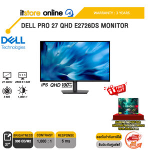 DELL PRO 27 QHD E2726DS MONITOR (IPS QHD 100Hz)/ประกัน 3 Years/BY ITSTORE-ONLINE
