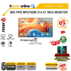 [ผ่อน 0% 6 เดือน] MSI PRO MP273QW E14 27 INCH MONITOR (IPS WQHD/144Hz) /ประกัน 3 Years/BY ITSTORE ONLINE