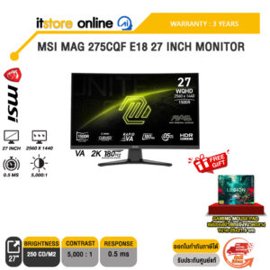 MSI MAG 275CQF E18 27 INCH MONITOR (VA 2K 180Hz)/ประกัน 3 Years/BY ITSTORE-ONLINE