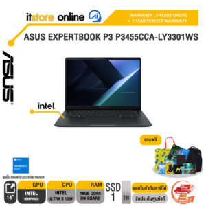 ASUS EXPERTBOOK P3 P3455CCA-LY3301WS /Ultra 5 125H/ประกัน 3 Years Onsite + 1 Year Perfect warranty/BY ITSTORE-ONLINE