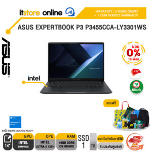 [ผ่อน 0% 10 เดือน]ASUS EXPERTBOOK P3 P3455CCA-LY3301WS /Ultra 5 125H/ประกัน 3 Years Onsite + 1 Year Perfect warranty/BY ITSTORE-ONLINE
