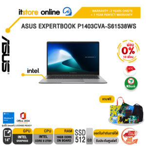 [ผ่อน 0% 10 เดือน]ASUS EXPERTBOOK P1403CVA-S61538WS /Core 7 240H/ประกัน 2 Years Onsite + 1 Year Perfect Warranty/BY ITSTORE-ONLINE
