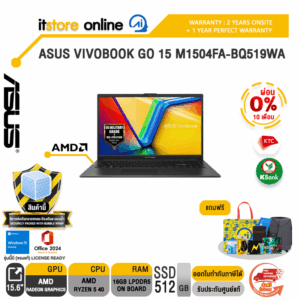 [ผ่อน 0% 10 เดือน]ASUS VIVOBOOK GO 15 M1504FA-BQ519WA /Ryzen 5 40/ประกัน 2 Years Onsite + 1 Year Perfect warranty/BY ITSTORE-ONLINE