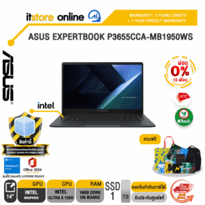 [ผ่อน 0% 10 เดือน]ASUS EXPERTBOOK P3655CCA-MB1950WS /Ultra 5 125H/ประกัน 3 Years Onsite + 1 Year Perfect warranty/BY ITSTORE-ONLINE