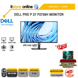 DELL PRO P 27 P2726H MONITOR (IPS FHD 120Hz)/ประกัน 3 Years/BY ITSTORE-ONLINE