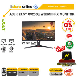 [ผ่อน 0% 3 เดือน]ACER 24.5'' XV250Q W3BMIIPRX MONITOR (IPS FHD/240Hz) /ประกัน 3 Years/BY ITSTORE ONLINE