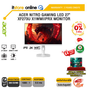 [ผ่อน 0% 6 เดือน]ACER NITRO GAMING LED 27" XF273U X1WMIIPRX MONITOR (IPS 2K 144Hz)/ประกัน 3 Years Onsite/BY ITSTORE-ONLINE
