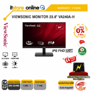 [ผ่อน 0% 3 เดือน] VIEWSONIC MONITOR 23.8" VA240A-H(IPS FHD/120Hz)/ประกัน 3 Years/BY ITSTORE ONLINE