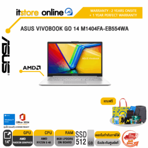 ASUS VIVOBOOK GO 14 M1404FA-EB554WA /Ryzen 5 40/ประกัน 2 Years Onsite + 1 Year Perfect Warranty/BY ITSTORE-ONLINE
