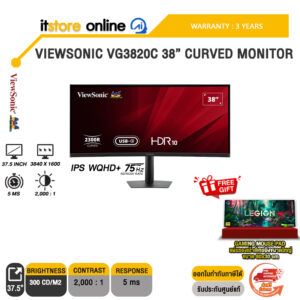 VIEWSONIC VG3820C 38” CURVED MONITOR (IPS WQHD+ 75Hz)/ประกัน 3 Years/BY ITSTORE ONLINE