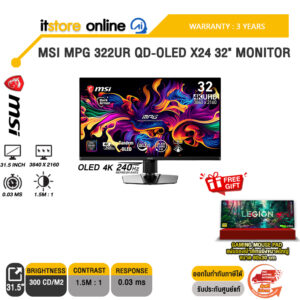 MSI MPG 322UR QD-OLED X24 32" MONITOR /OLED UHD/240Hz /ประกัน 3 Years