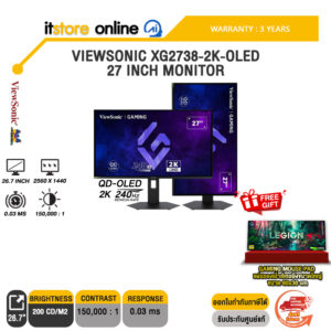 VIEWSONIC XG2738-2K-OLED 27 INCH MONITOR (QD-OLED 2K 240Hz)/ประกัน 3 Years/BY ITSTORE-ONLINE