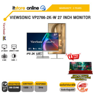 VIEWSONIC VP2766-2K-W 27 INCH MONITOR (IPS 2K 120Hz)/ประกัน 3 Years/BY ITSTORE-ONLINE