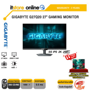 GIGABYTE G27Q20 27" GAMING MONITOR (SS IPS 2K 200Hz)/ประกัน 3 Years/BY ITSTORE-ONLINE