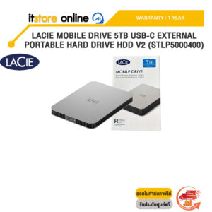 LACIE MOBILE DRIVE 5TB USB-C EXTERNAL PORTABLE HARD DRIVE HDD V2 (STLP5000400) /ประกัน 1 Year/BY ITSTORE-ONLINE