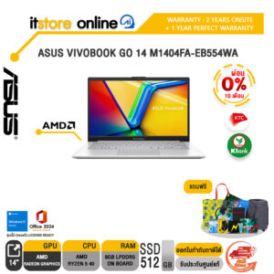 [ผ่อน 0% 10 เดือน]ASUS VIVOBOOK GO 14 M1404FA-EB554WA /Ryzen 5 40/ประกัน 2 Years Onsite + 1 Year Perfect Warranty/BY ITSTORE-ONLINE